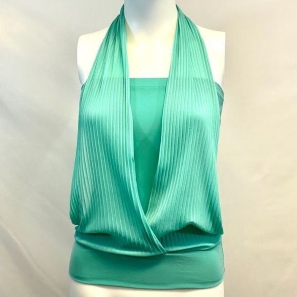 Vintage halter/bandeau disco top in turquoise!